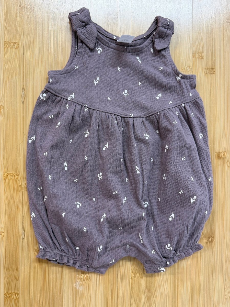 Carter's Bubble Romper – 12 Months | Purple with Tulip Shape Print - Nest and Sprout-Consignment