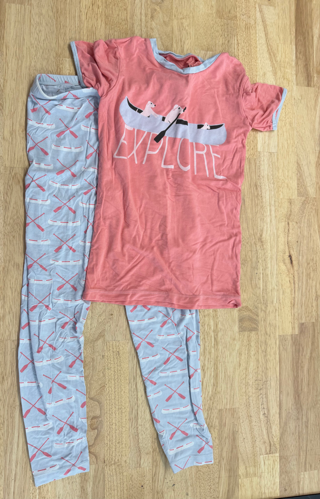 Kickee Pants striped Two-Piece PJ Set – 10 | Pink & Blue Bamboo