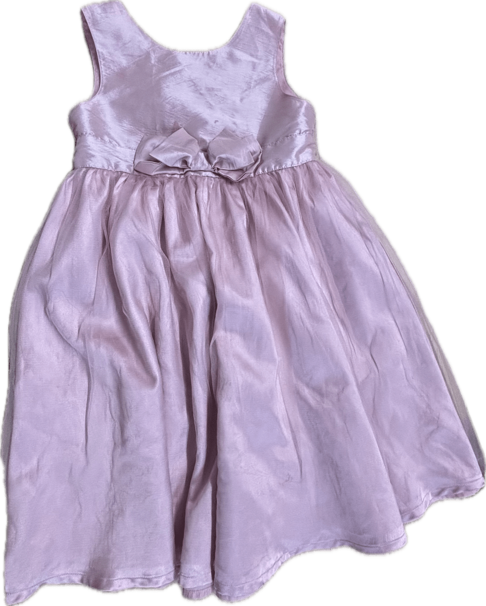 H&M 7 - 8 Year Dress, Dusty Pink with Tulle Skirt and Bow - Nest and Sprout - Consignment