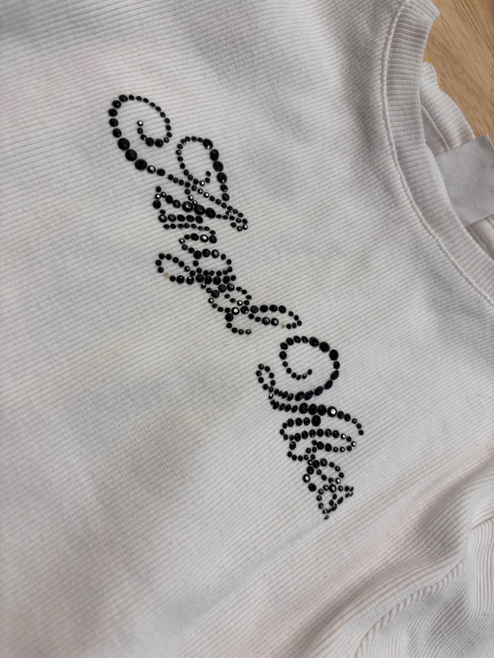 Zara Size 9 White Ribbed Shirt