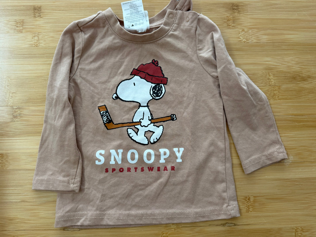 Peanuts Snoopy Sportswear Shirt – 6-12 Months | Light Brown