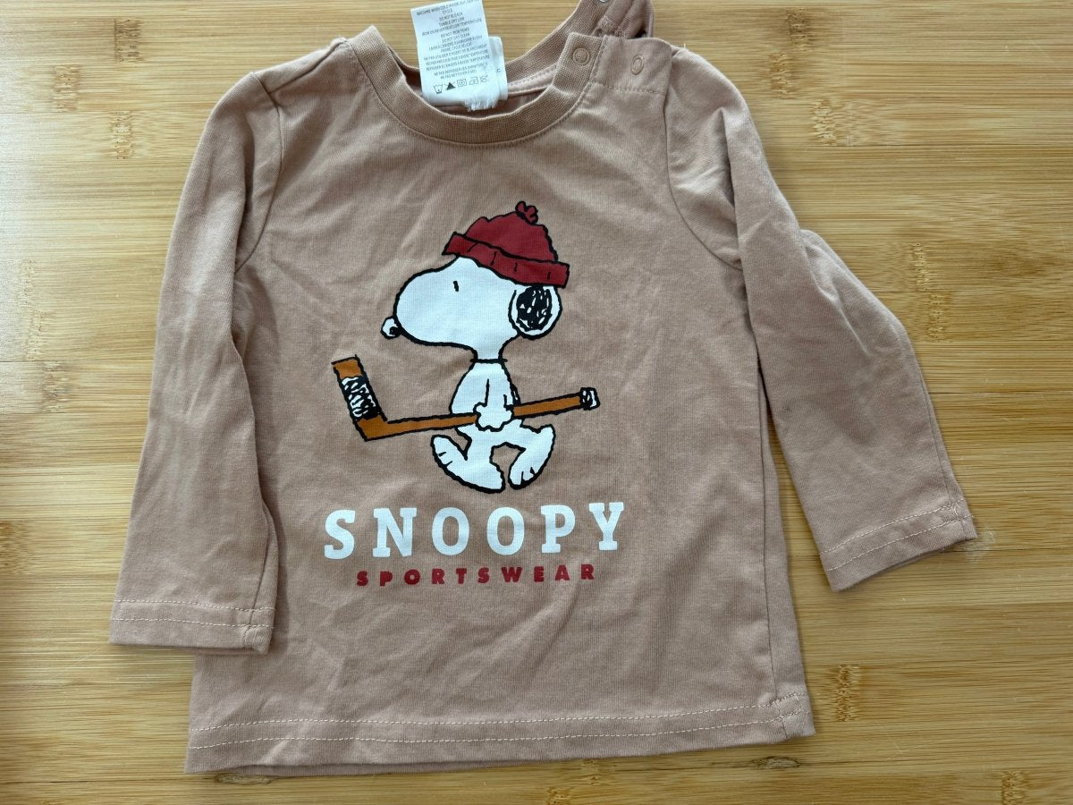 Peanuts Snoopy Sportswear Shirt – 6-12 Months | Light Brown - Nest and Sprout-Consignment
