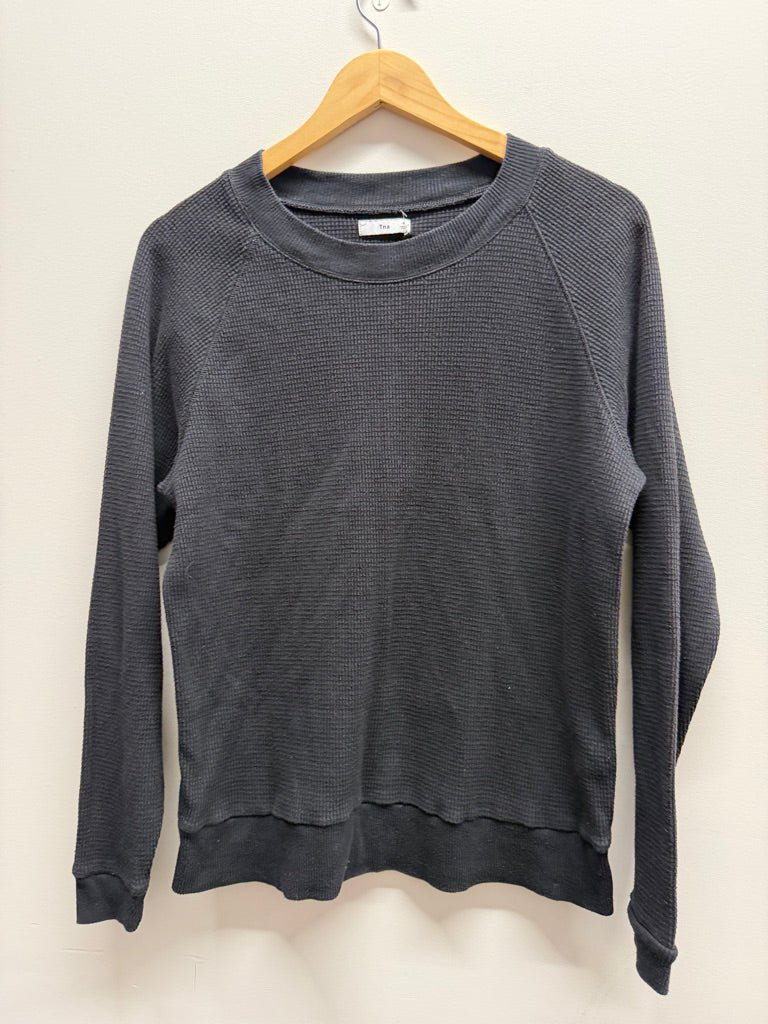 TNA Waffle Long Sleeve Shirt – S | Black Adult - Nest and Sprout-Consignment