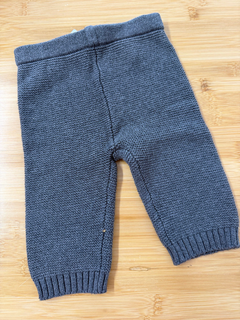 Elegant Baby Knit Pants – 12M | Charcoal 100% Cotton