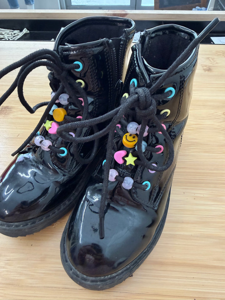 The Children's Place Ankle Boots – 12 | Shiny Bead Work Side Zipper Lace-Up