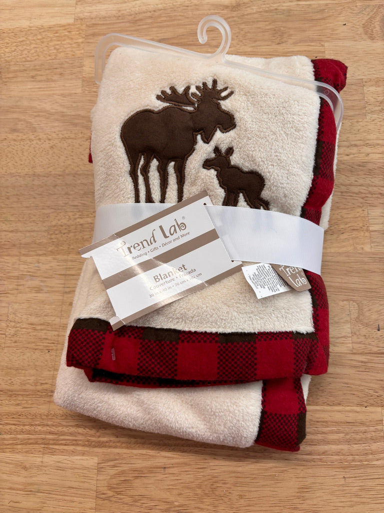 Trend Lab Moose Print Blanket 30x40" (NWT)