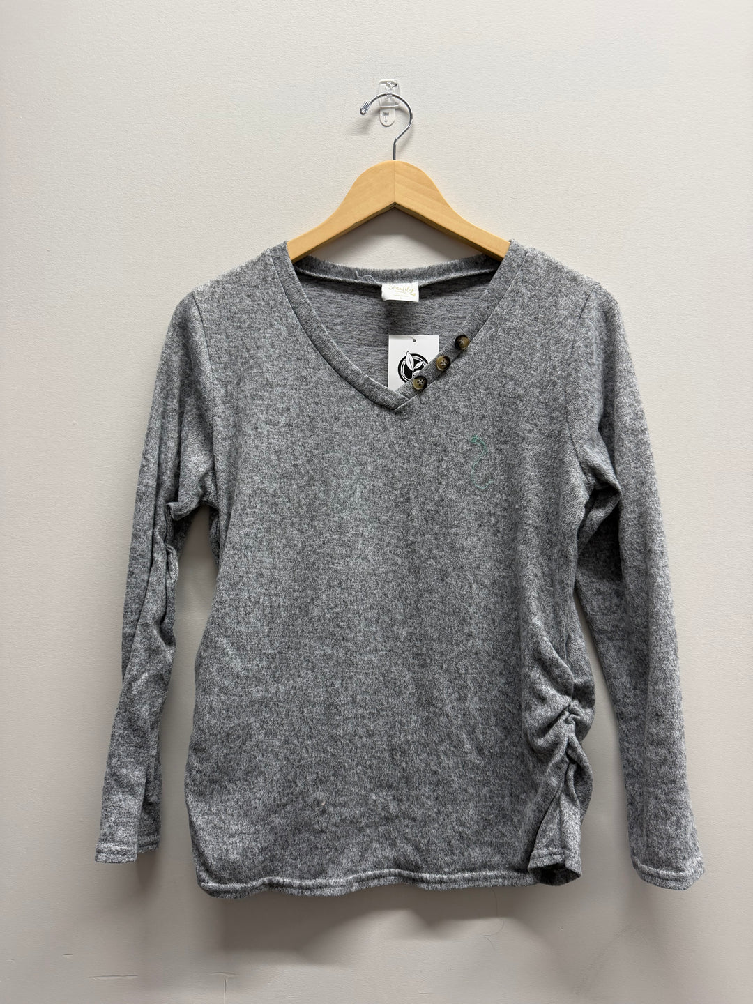 Siren Lily Maternity Shirt – L | Grey Sleeve