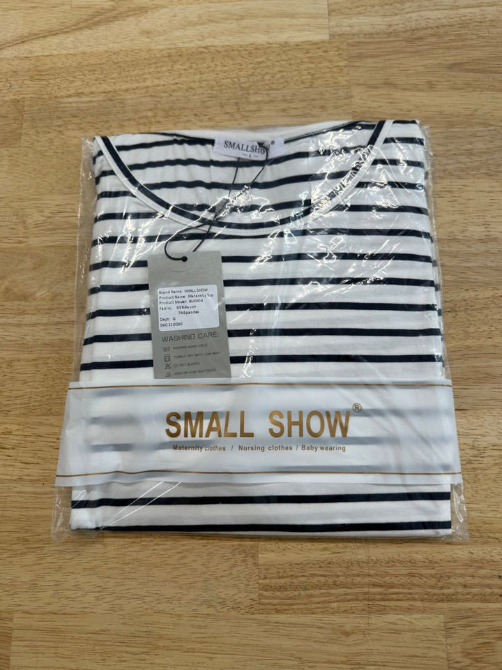 Smallshow Maternity & Nursing Shirt – S | White & Navy NWT - Nest and Sprout - Consignment
