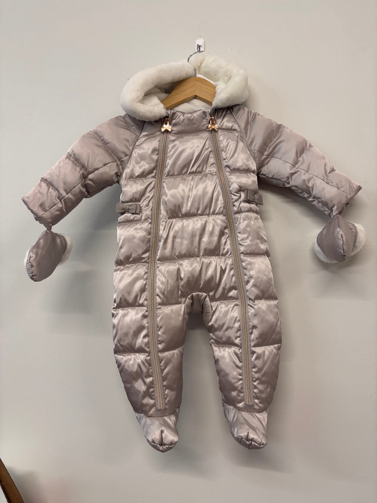 Baker Snowsuit – Size 6-9M Metallic Rose Gold