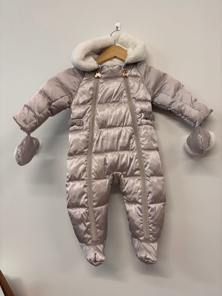 Baker Snowsuit – Size 6-9M Metallic Rose Gold