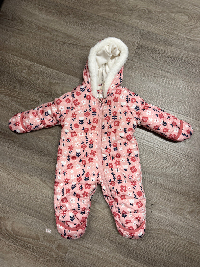 Carter's Floral Fleece Snowsuit – 6–9M | Minimal Wear Excellent