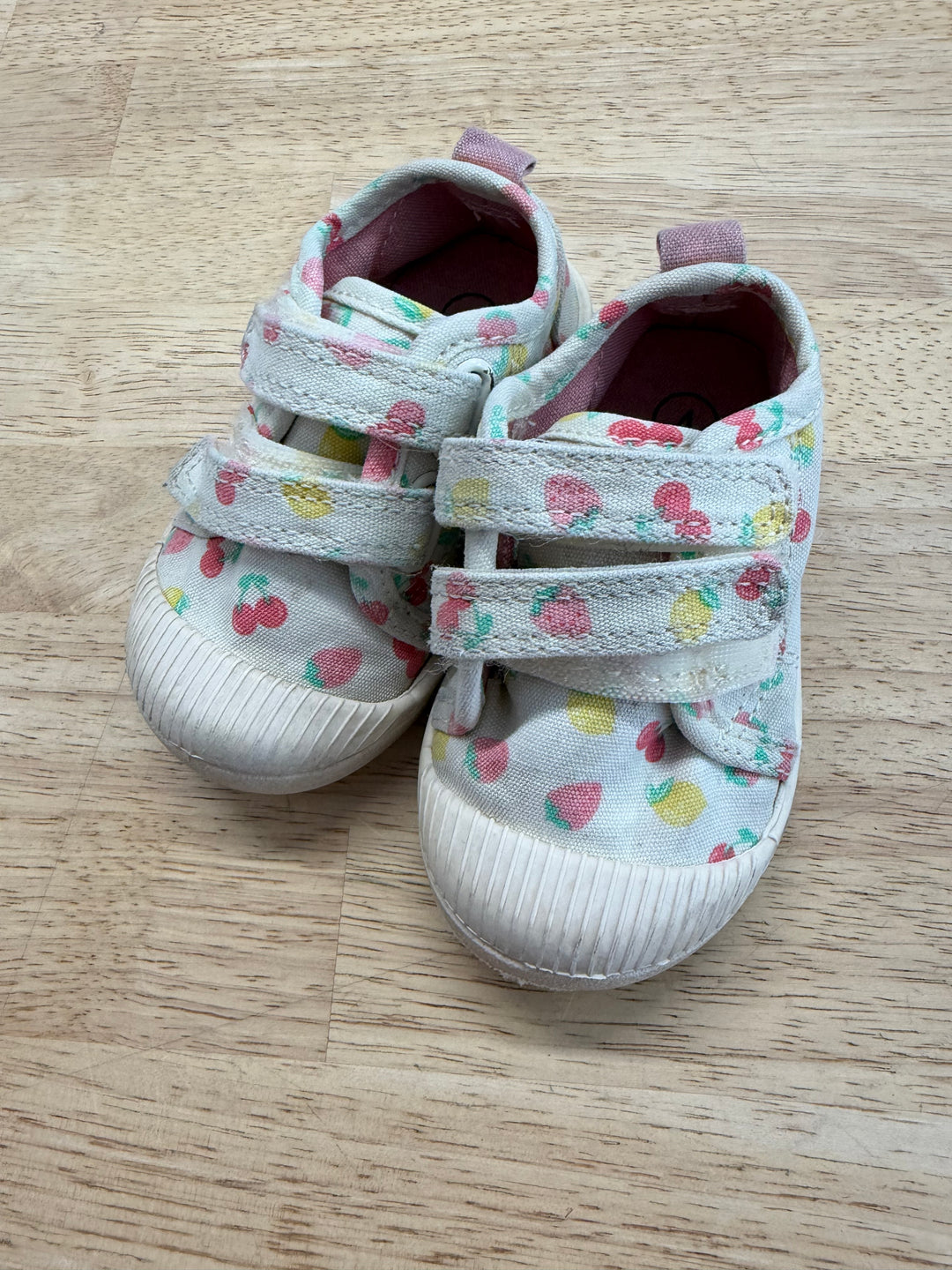 Cat & Jack Fruit Canvas Strap Sneaker – 4 | Double Velcro