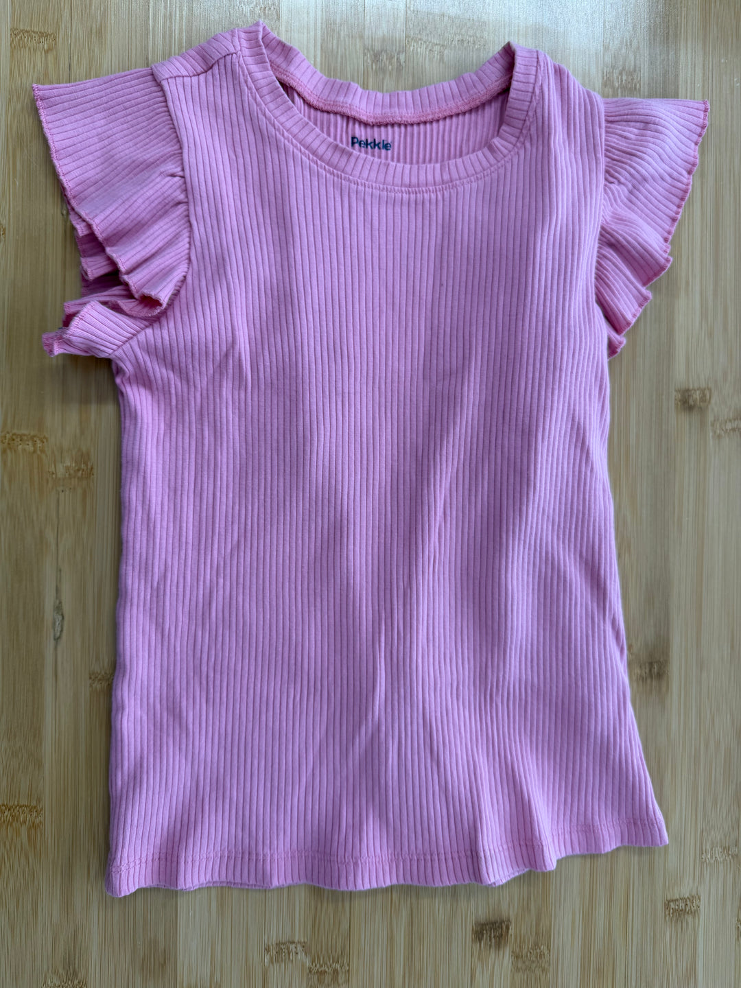 PEKKLE Ruffle Cap Sleeve Ribbed Top – 7 | Short Sleeve