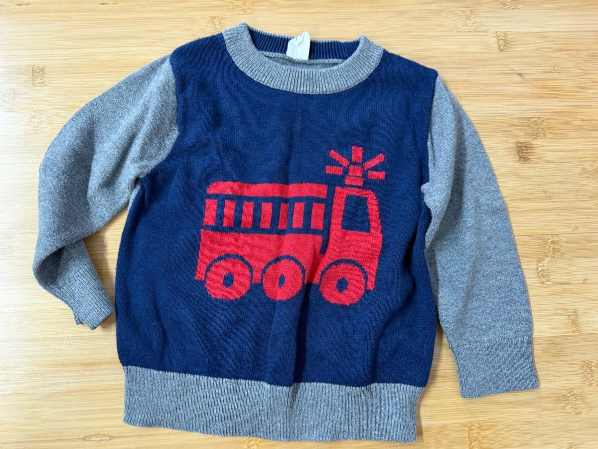 Gap Fire Truck Knit Sweater – 2Y - Nest and Sprout-Consignment