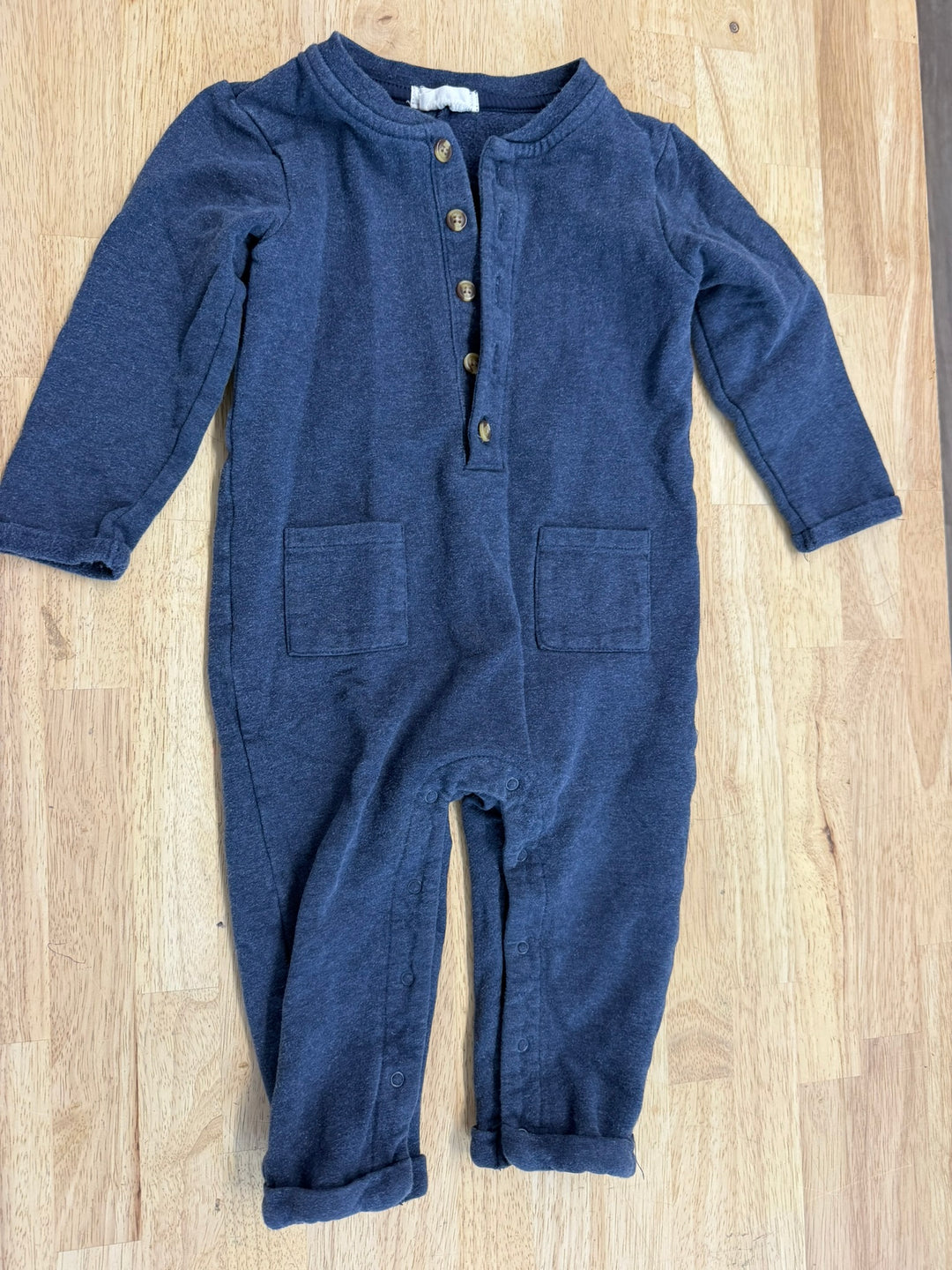 First by Petit Lem Terry Cloth Romper – 18M | Heavier Weight Snap Crotch