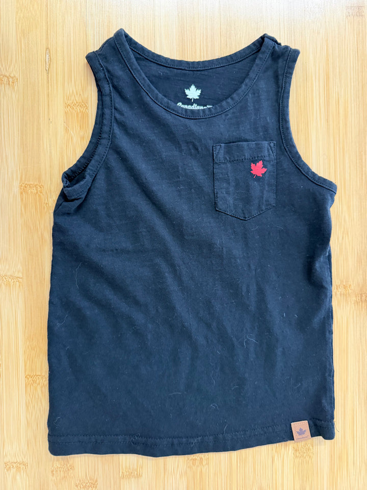 Canadiana Tank Top – 5T | Black True North Strong and Free | Holiday