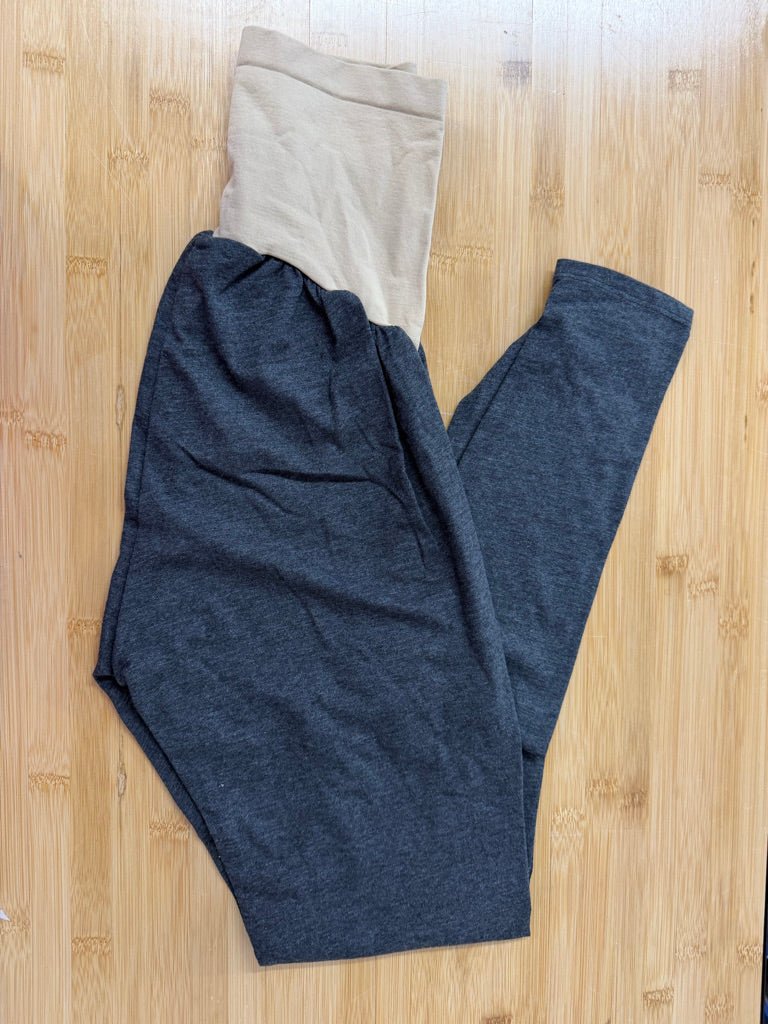 Motherhood Maternity Legging – Small | Grey | Belly Panel - Nest and Sprout-Consignment