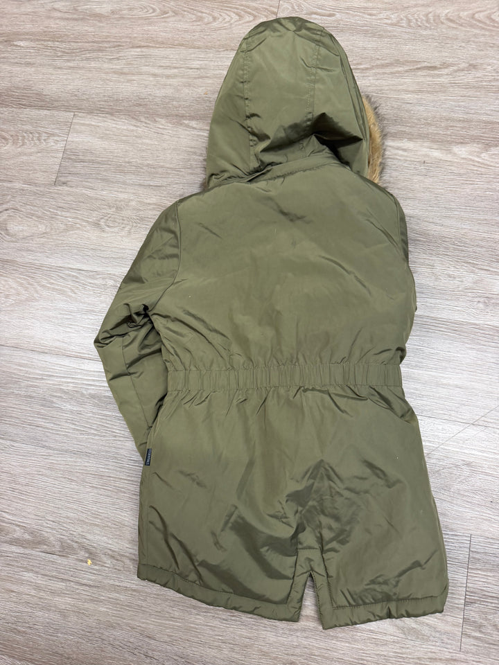 Joe Fresh Puffer Winter Jacket – 7 | Forest Green | Zip-In Faux Fur Lining