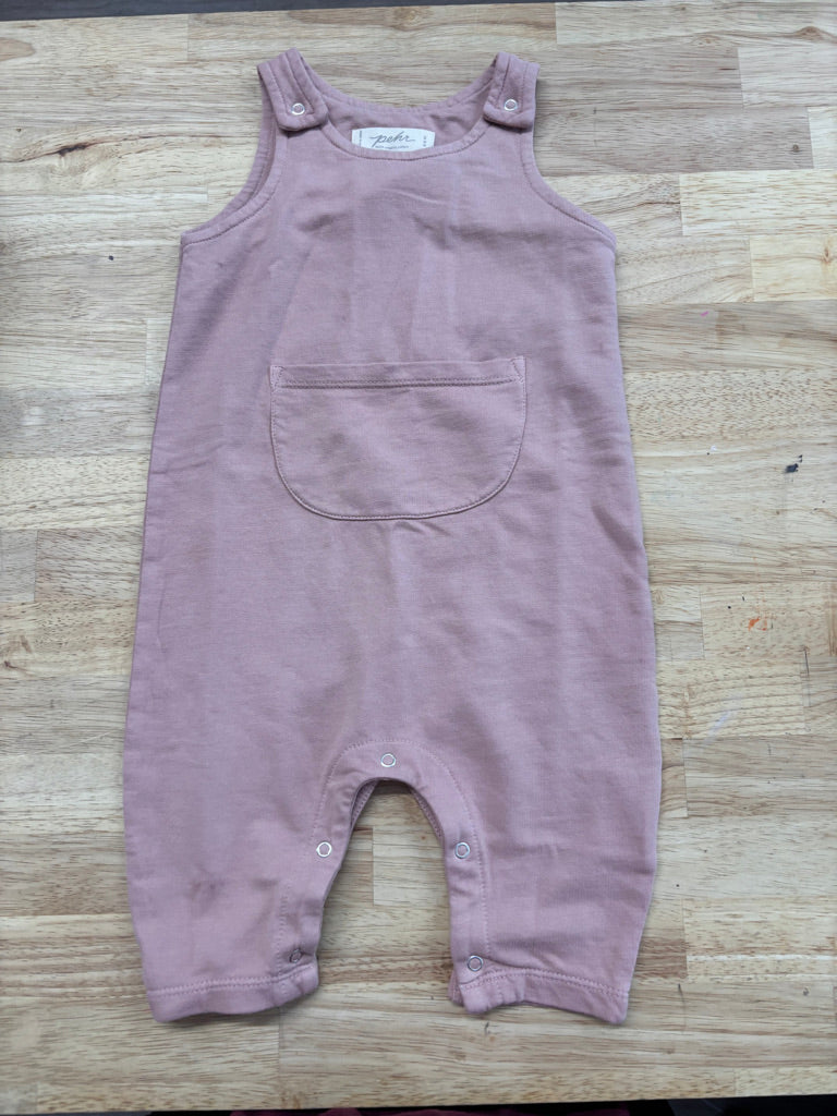 Pehr Overalls – Size 3–6M (Peachy Pink) Like New