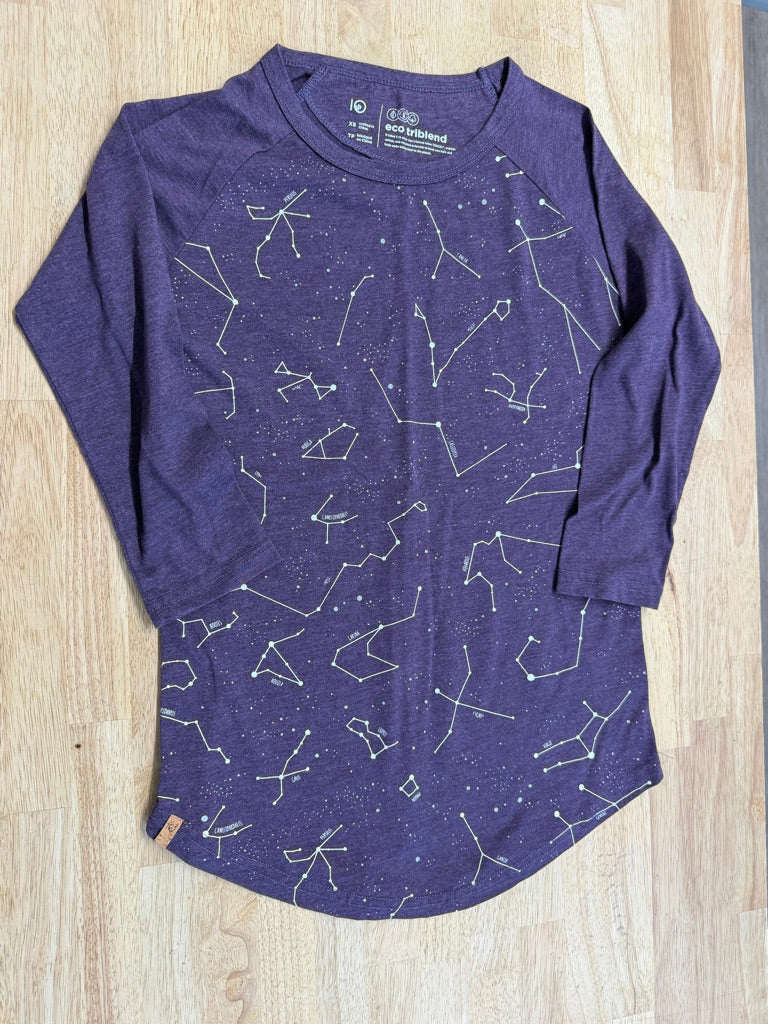 Tentree Ecoblend Top – ADULT XS | Purple Constellation Print