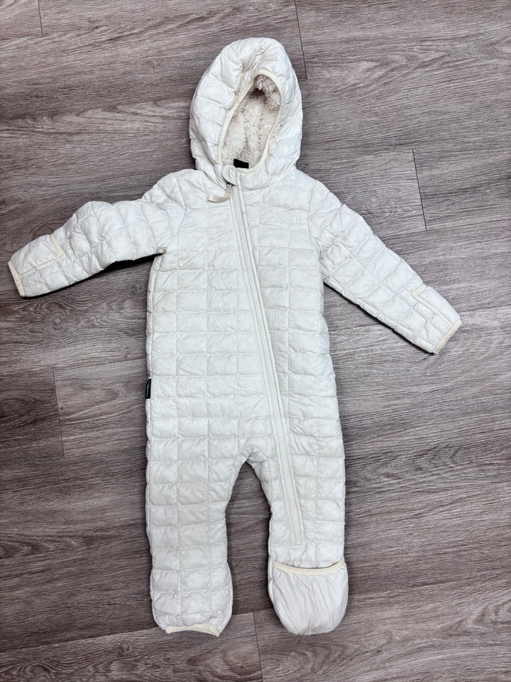 The North Face 18-24M White Sherpa-Lined Quilted Snowsuit