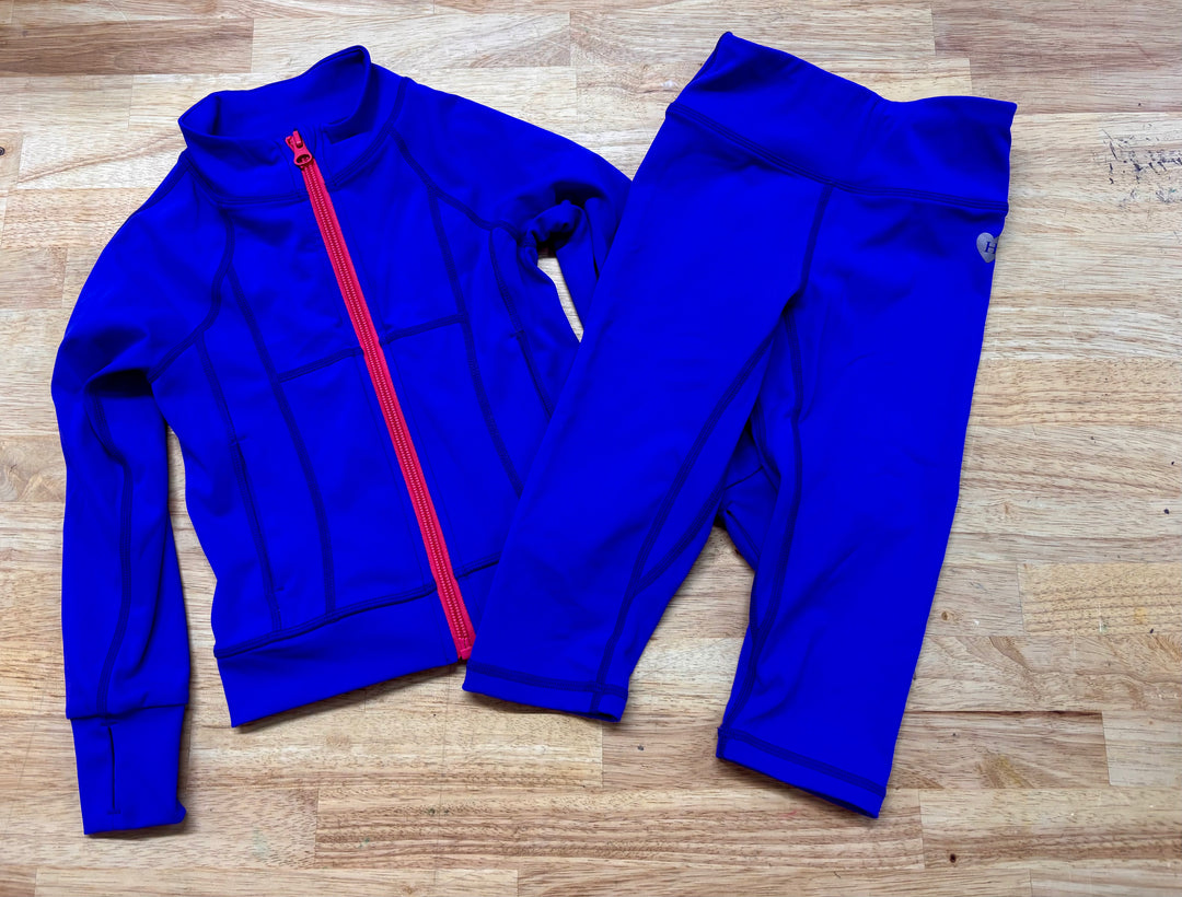 Hatley Athletic Set Purple/Pink Zip Jacket + Leggings 4Y