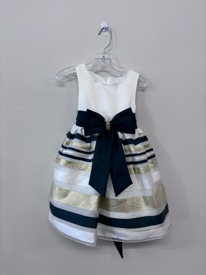 Rare Editions 3T Green & White Dress