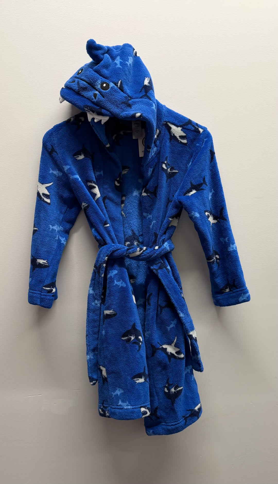 Pekkle Shark Print Fleece House Robe – 10/12