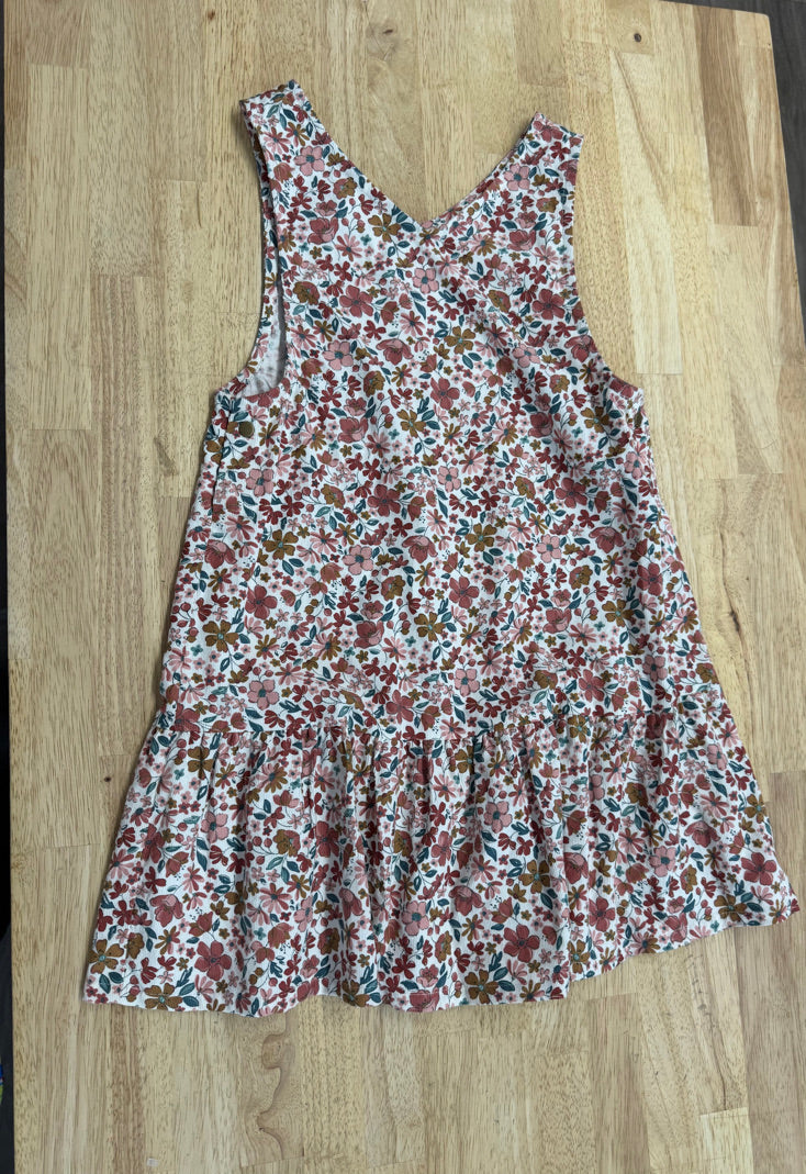 Tommy Bahama Floral Corduroy Jumper Dress – 8 | Rose & Gold Drop Waist Snaps