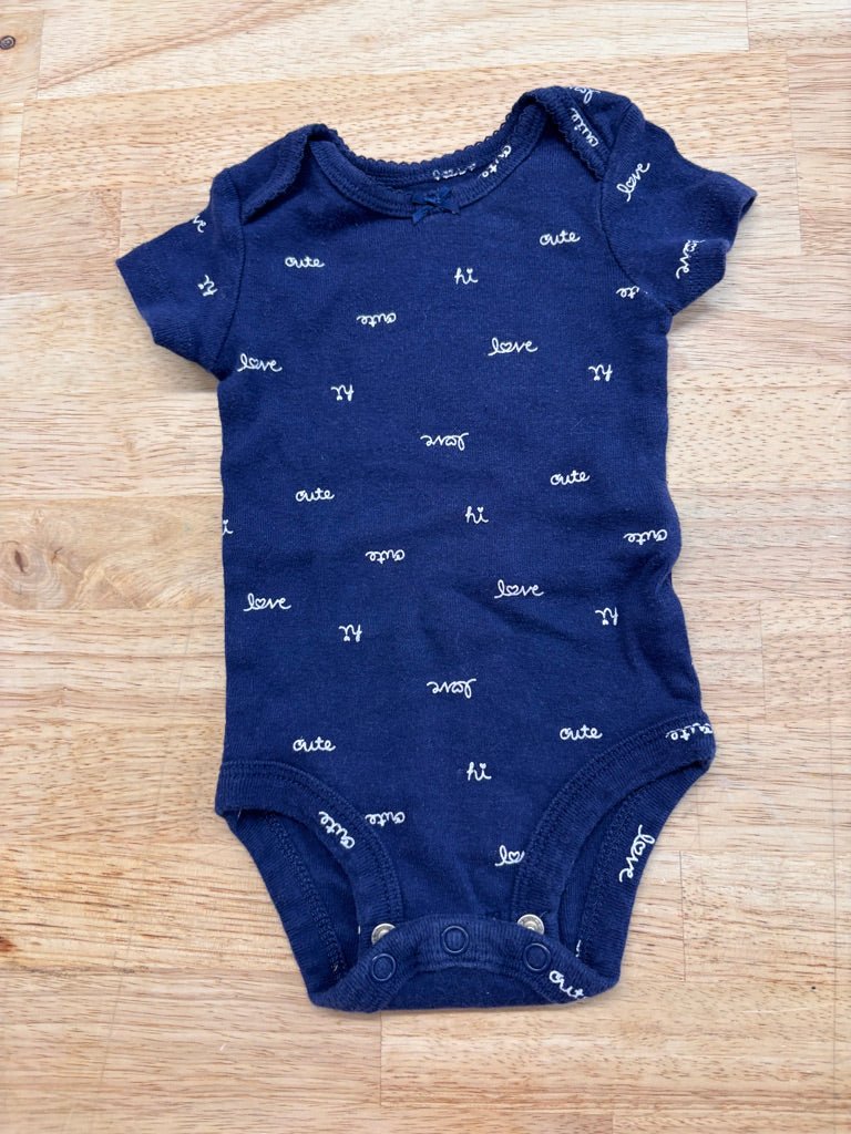Carters Bodysuit – Size NB (Ruffle Neck, Navy) - Nest and Sprout - Consignment