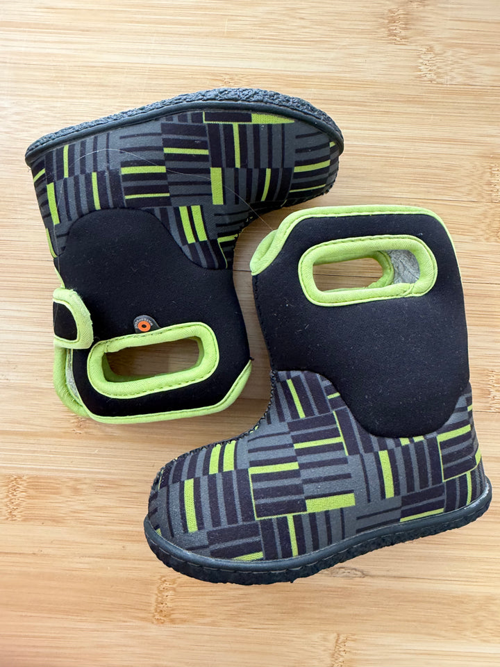 Bogs Winter Boot – 6 | Neon Green and Grey Print | Waterproof | -10 Rated