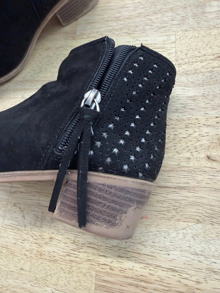 George Low Ankle Boot – 12 | Black Silver Star Heel - Nest and Sprout - Consignment