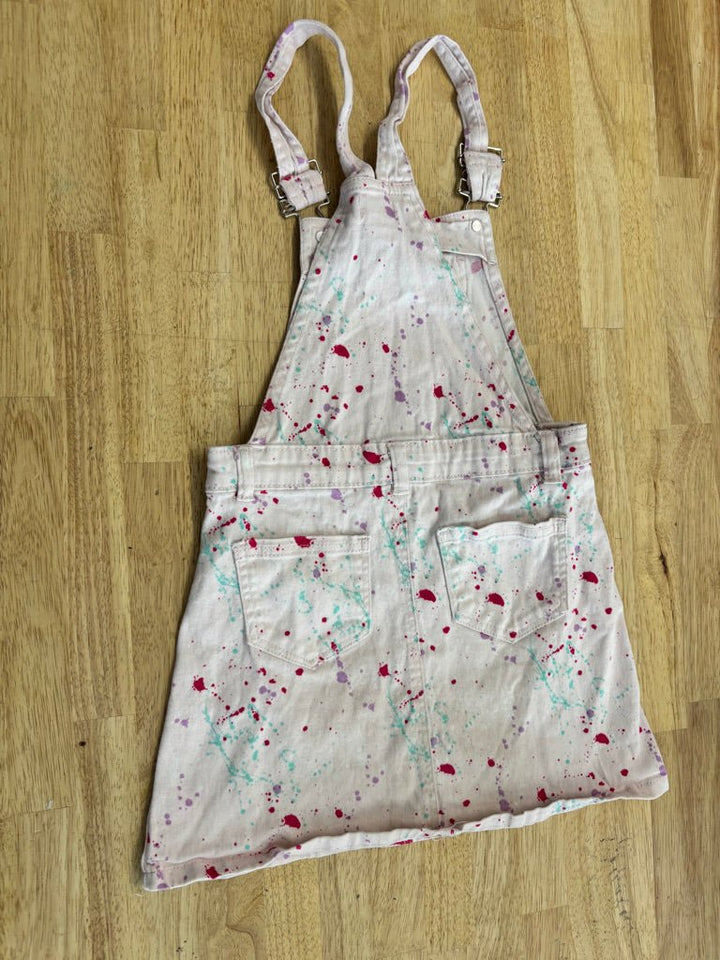 Bebe Pink Paint Splatter Denim Jumper | Size 7/8 - Nest and Sprout - Consignment