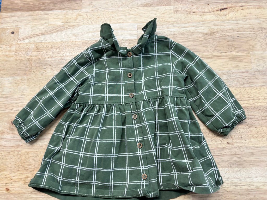 Souris Mini Plaid Dress – Green | 9–12M - Nest and Sprout - Consignment