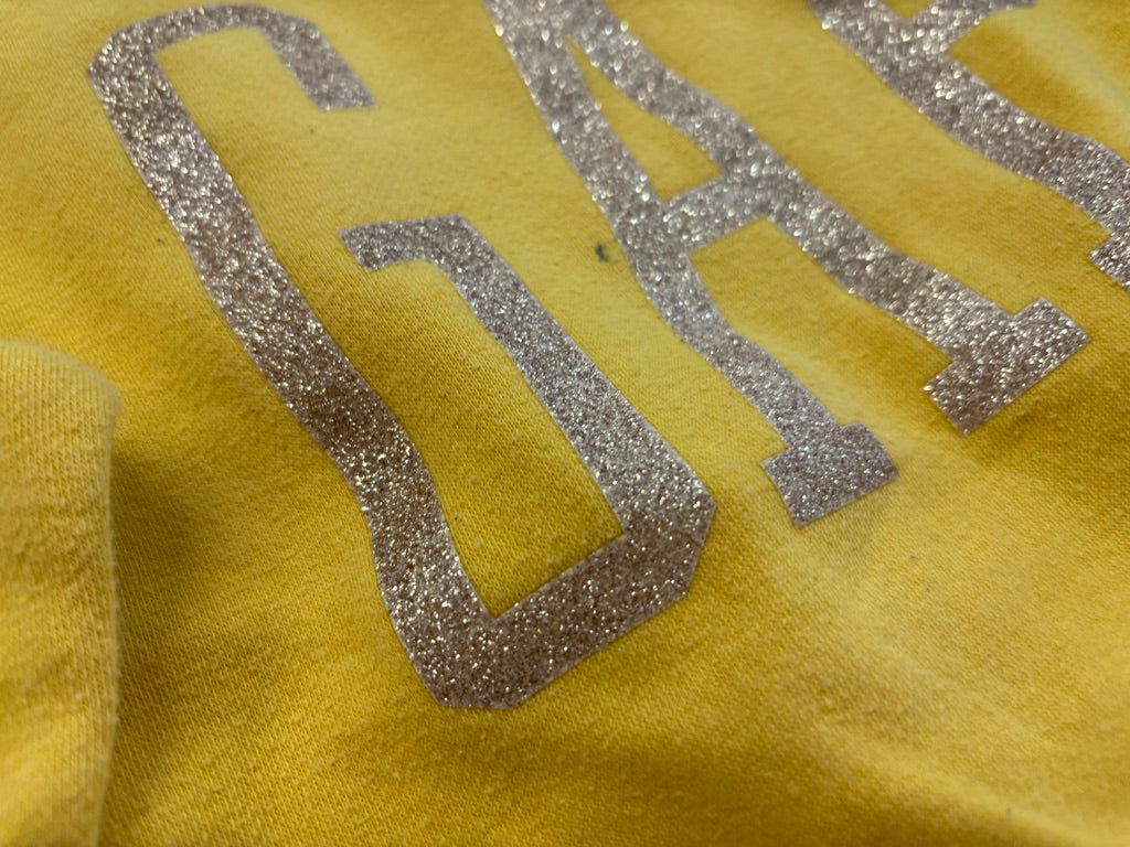 Gap Yellow Pullover Sweatshirt Gold Text | Size 6–7Y