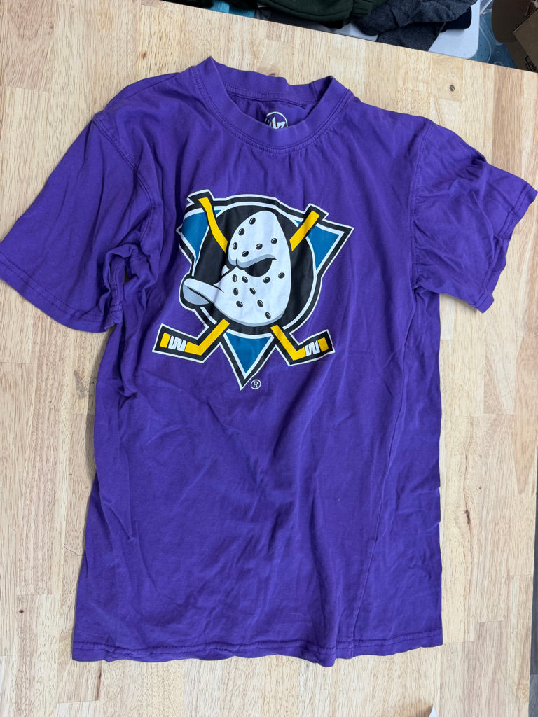 Mighty Ducks Logo T-Shirt – S | Purple 100% Cotton Adult