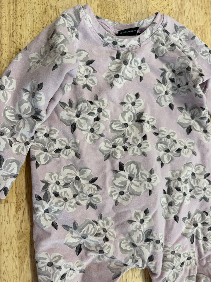 Vonbon Terry One Piece Romper – 2T | Purple Floral Print