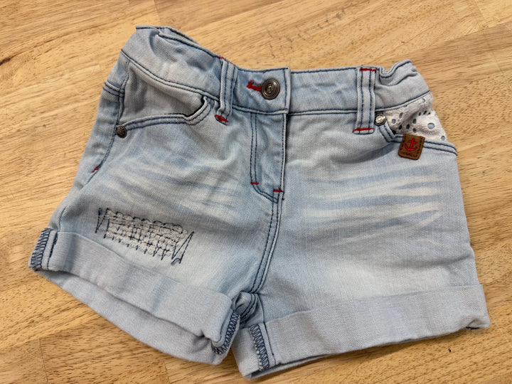 Souris Mini Distressed Light Wash Denim Shorts – 3 | Rolled Hem 99% Cotton Excellent