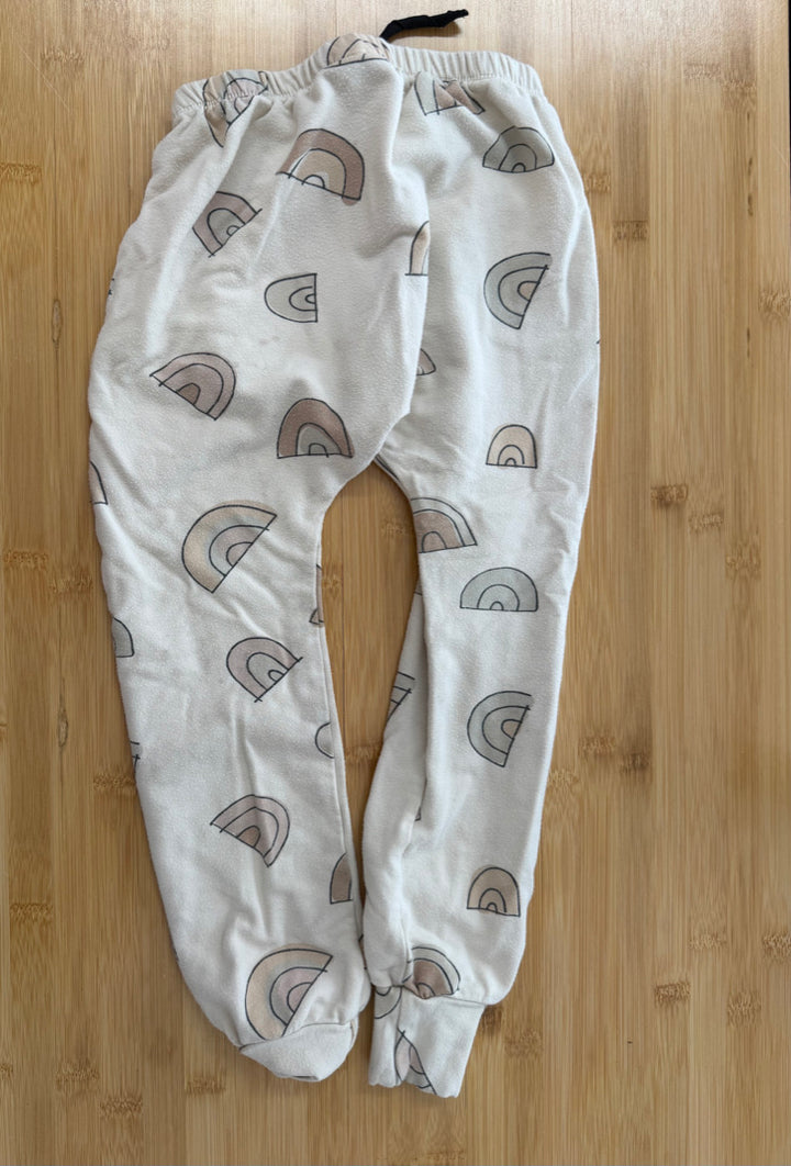 Posh & Cozy Joggers – XS (4–5Y) | Cream Neutral Rainbow | Play