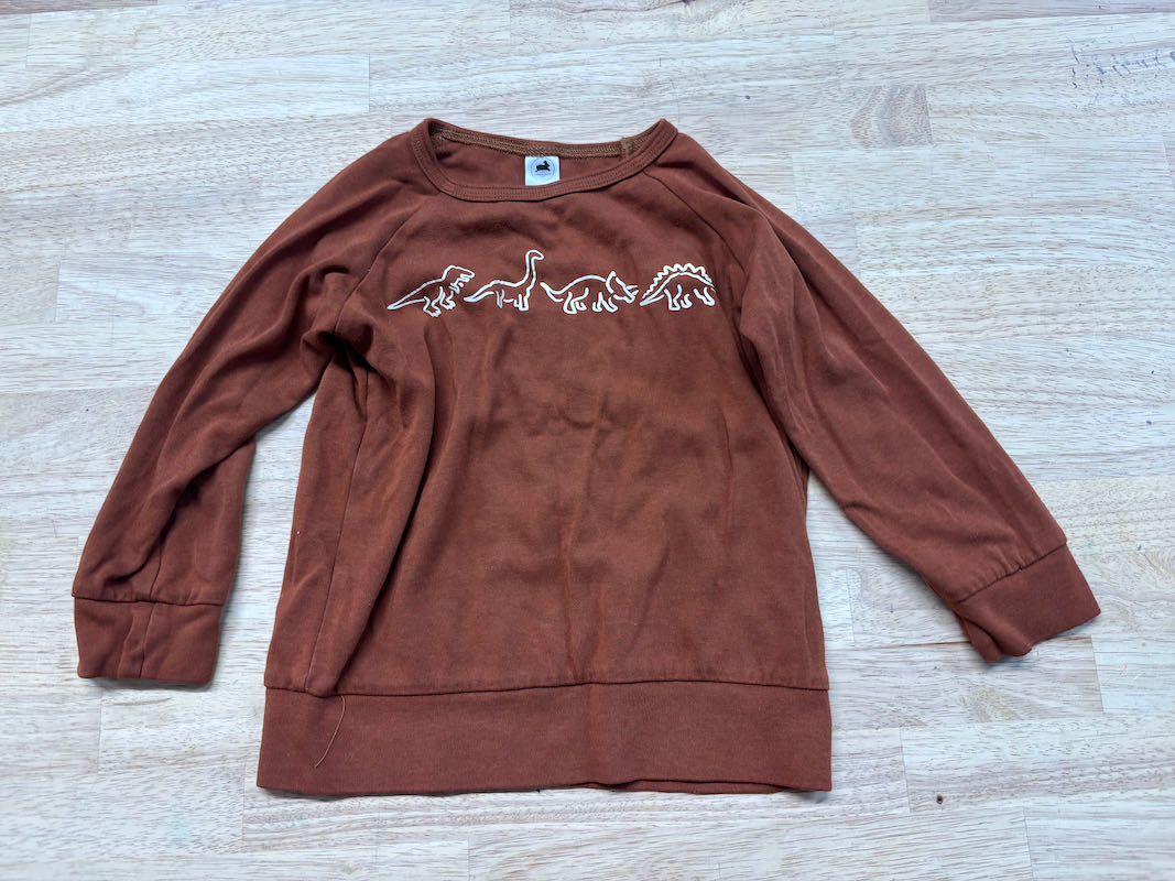 Little & Lively Dinosaur Shirt Burnt Orange | Size 3/4T