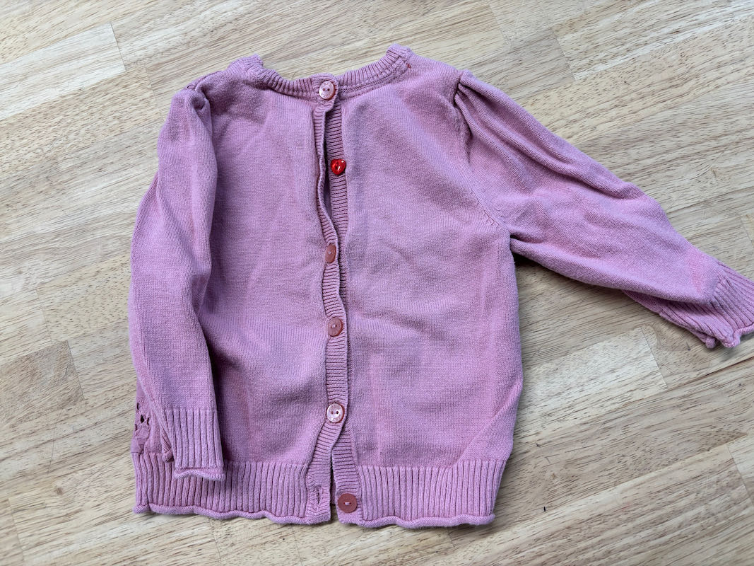 Mexx Dusty Rose Button-Back Sweater | Size 12–18M