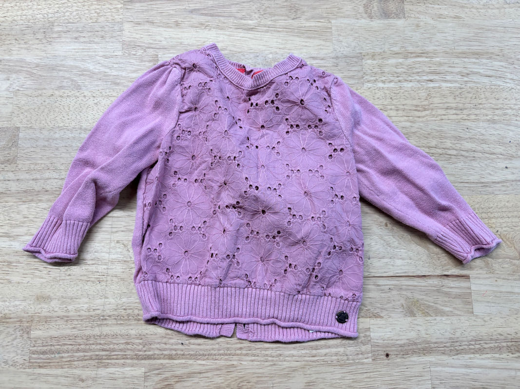Mexx Dusty Rose Button - Back Sweater | Size 12–18M - Nest and Sprout - Consignment