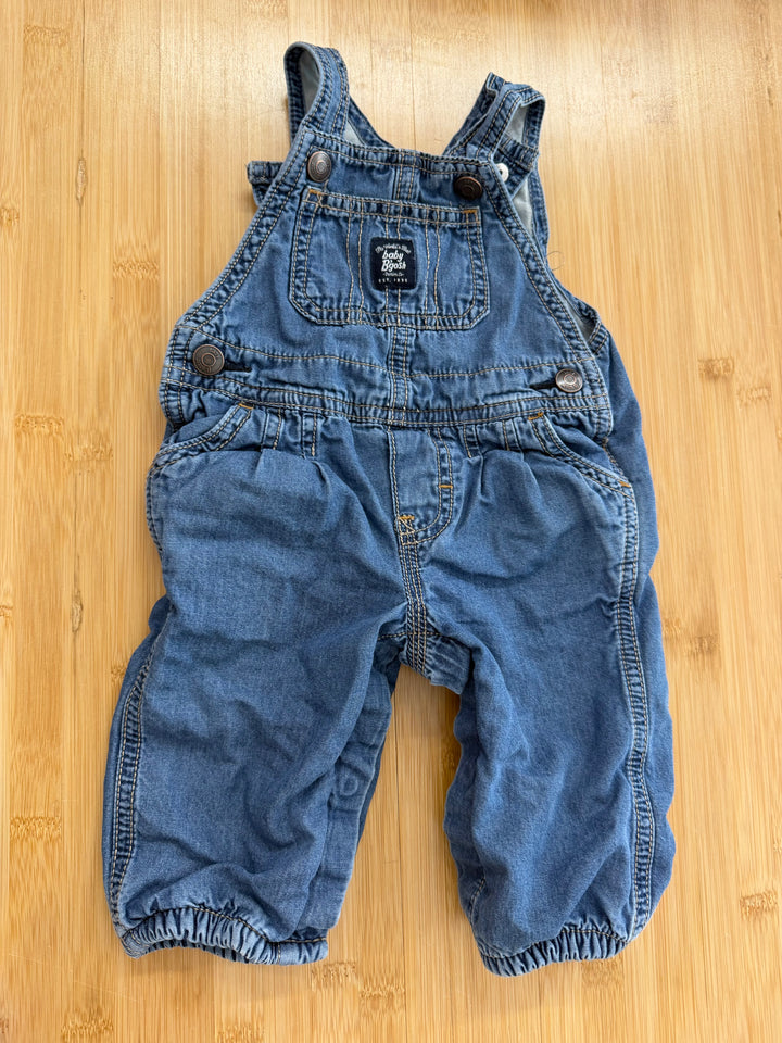 OshKosh Cotton Snap Overalls – 6M | Lightweight Lightly Lined