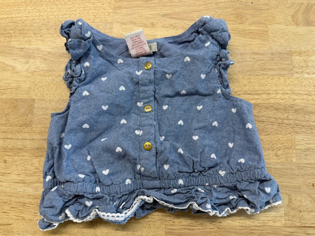 Rachel Zoe Denim Top Bleach Heart Detail | Size 5/6 - Nest and Sprout - Consignment