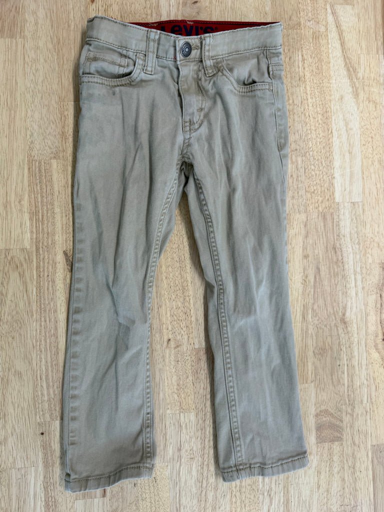 Levi's Light Brown Denim Pants – 5 | Red Elastic Inner Waist - Nest and Sprout-Consignment