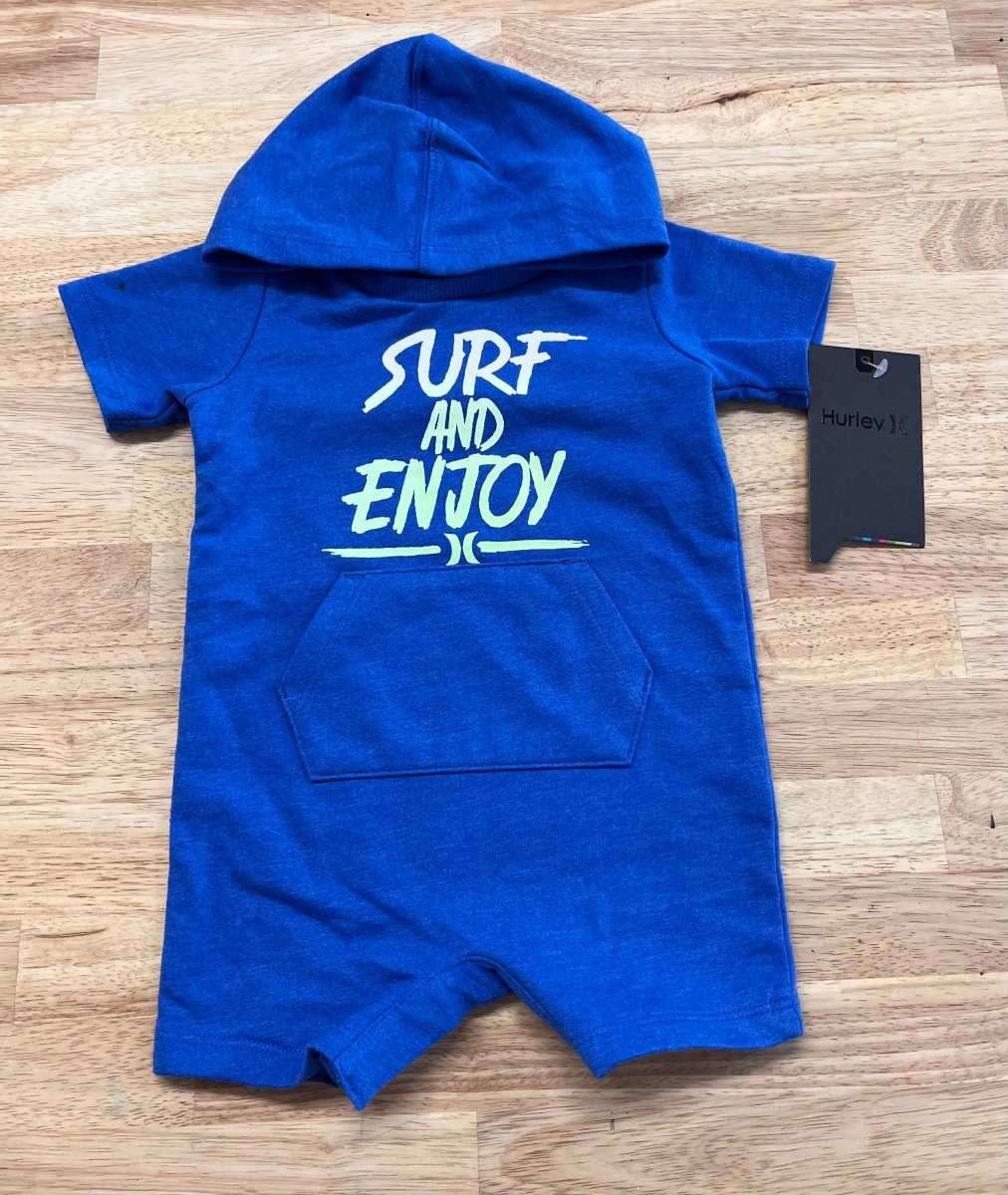 Hurley Romper with Hood, 3–6 Months NWT - Nest and Sprout - Consignment
