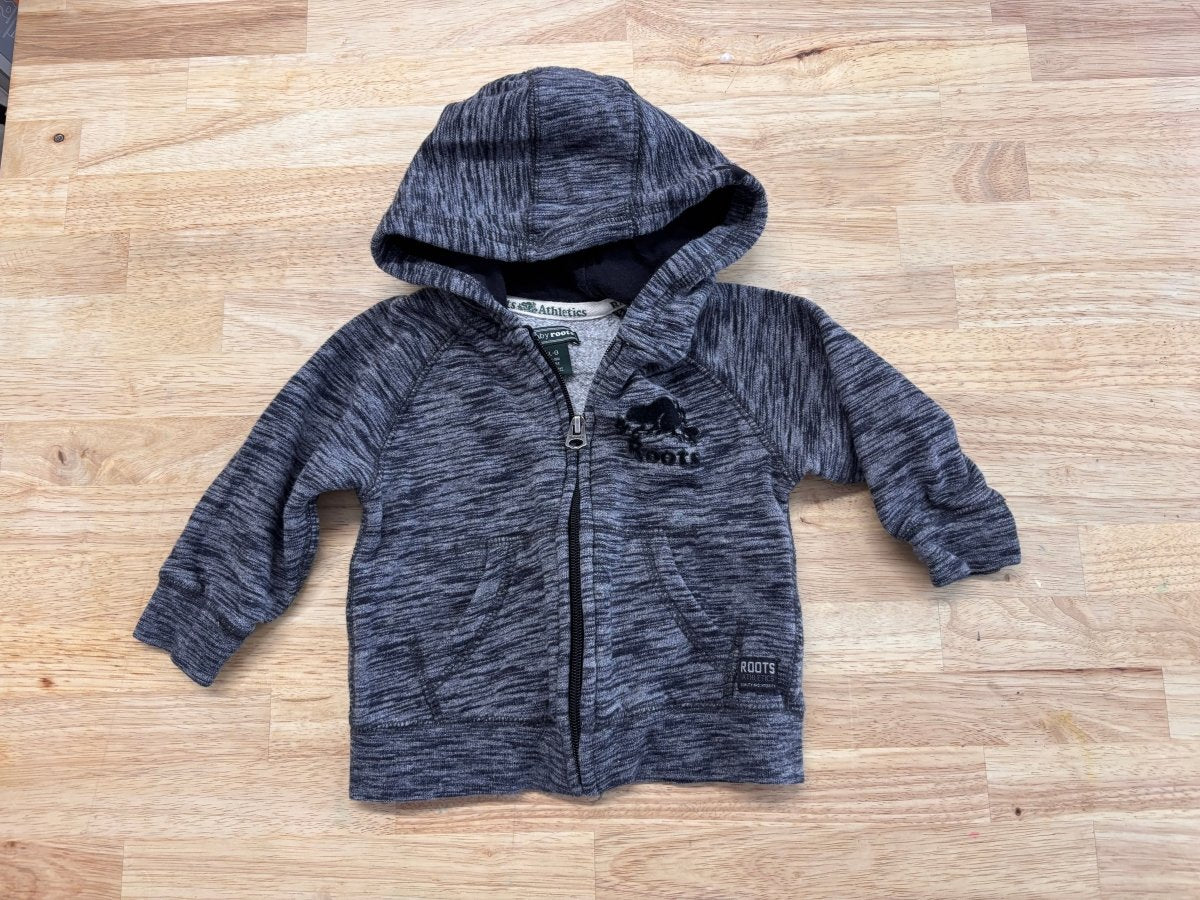 Roots 12–18M Charcoal Zip Hoodie - Nest and Sprout - Consignment