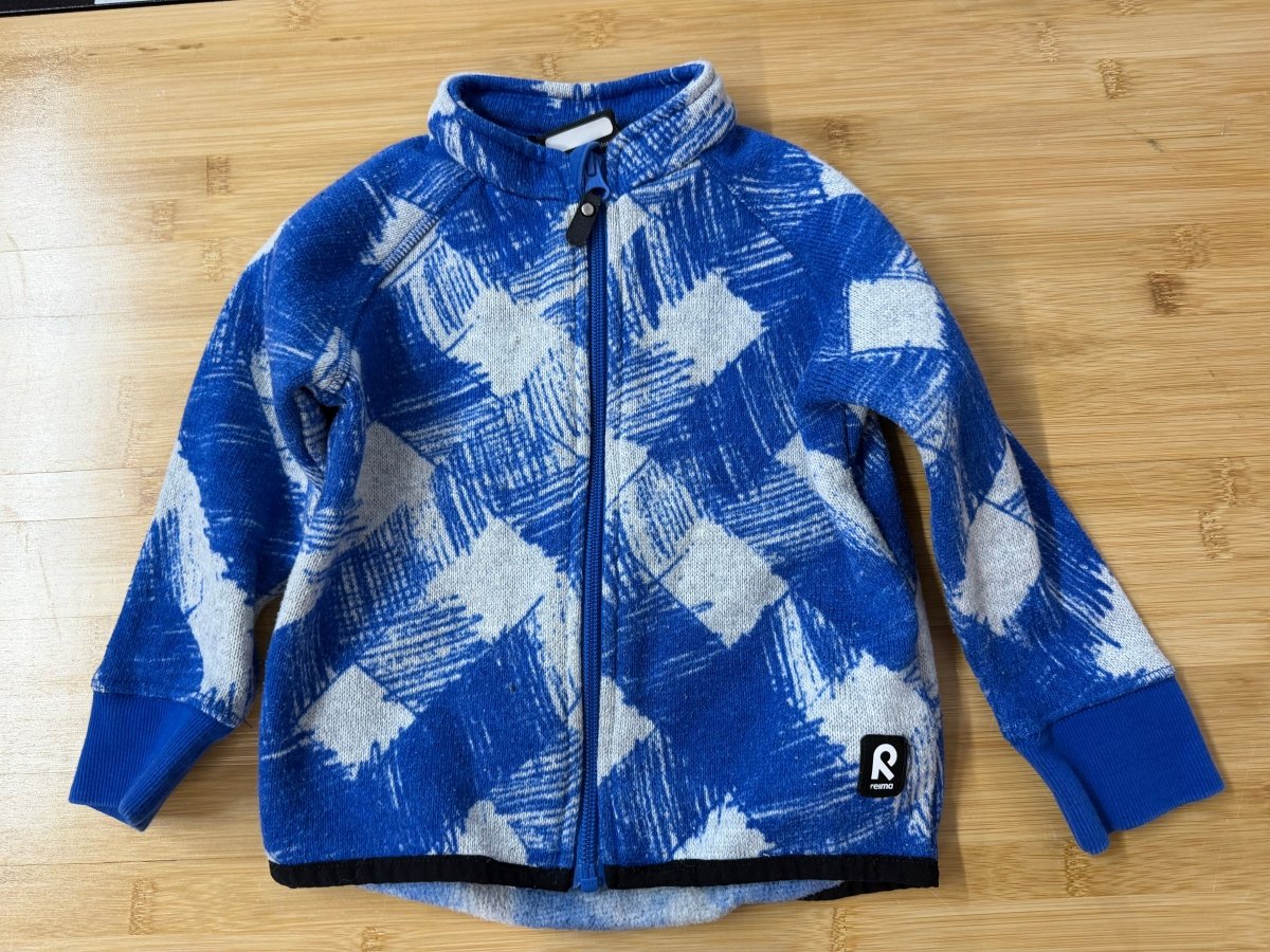 Reima Blue Print Fleece Sweater – EU 92 (2T) | Play - Nest and Sprout-Consignment