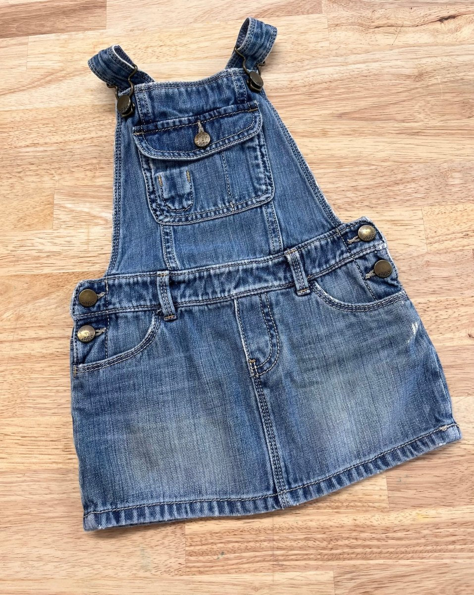 Gap 18 - 24 Month Denim Overall Skirt Dress – Light Wash - Nest and Sprout - Consignment