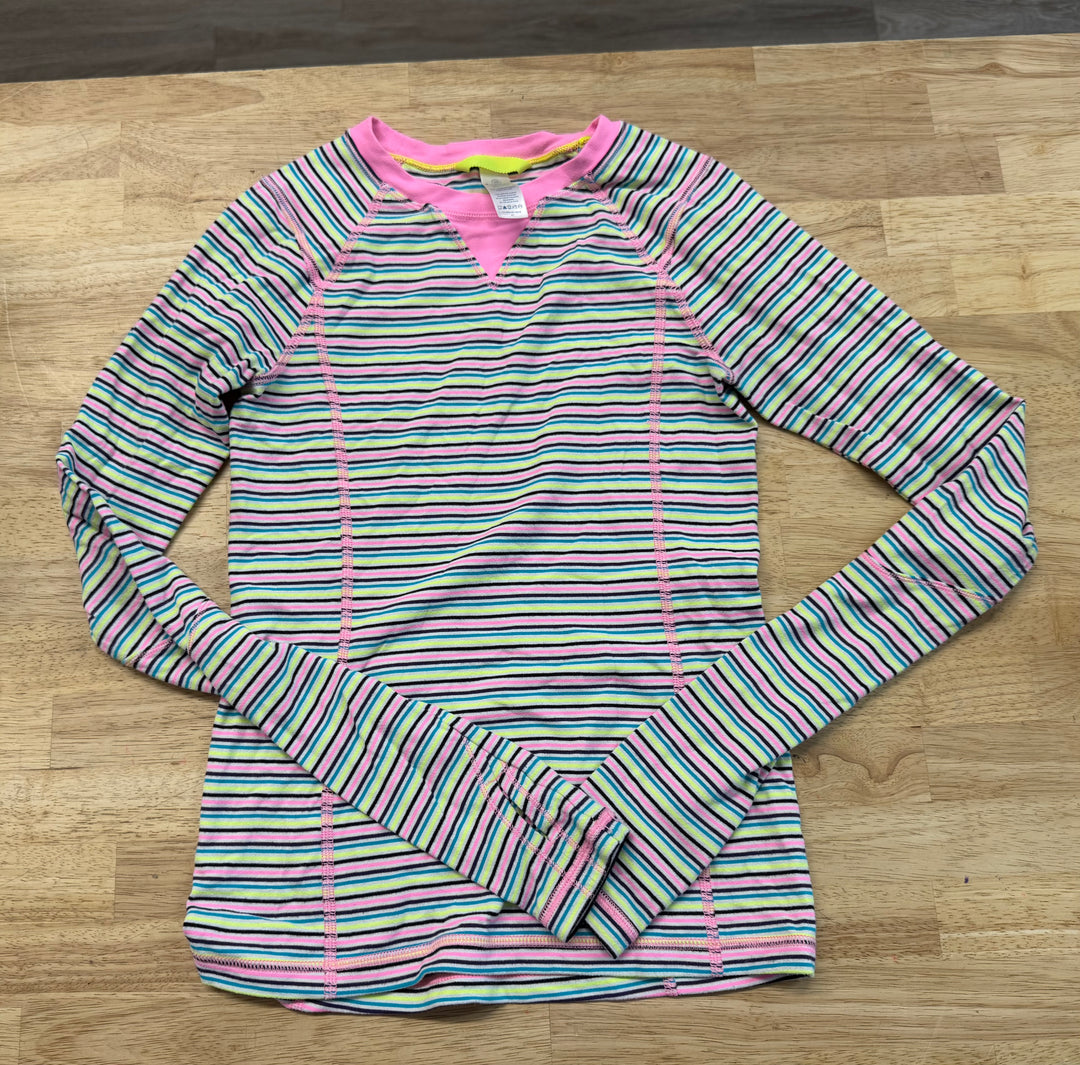 Ivivva Long Sleeve Top – 10 | Neon Yellow Pink Turquoise Stripe